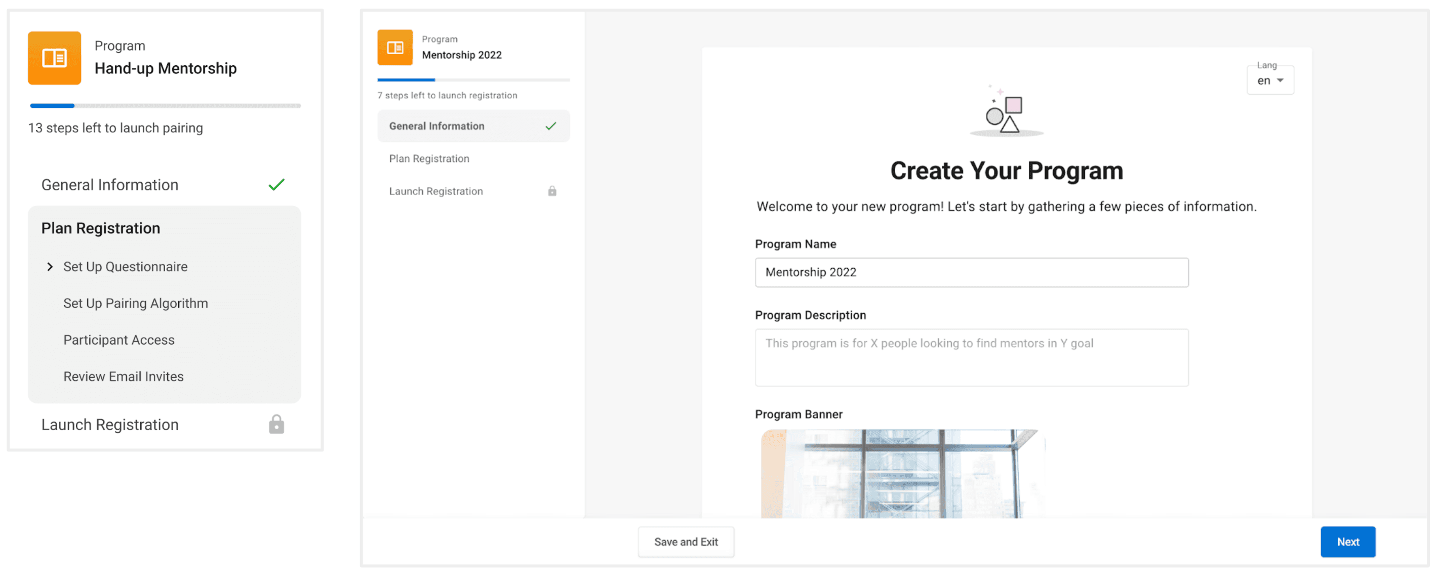 Registration wizard screenshot