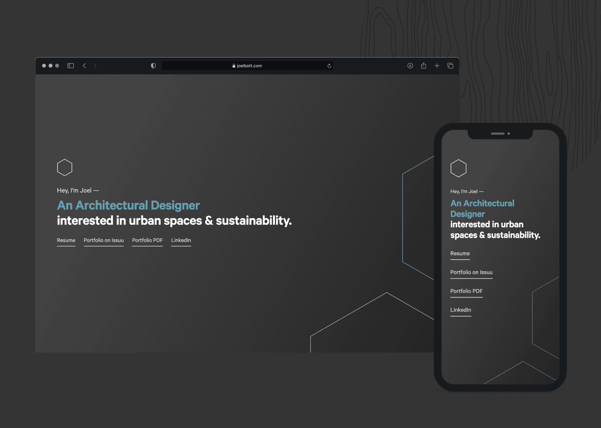 website mocks for joelbott.com